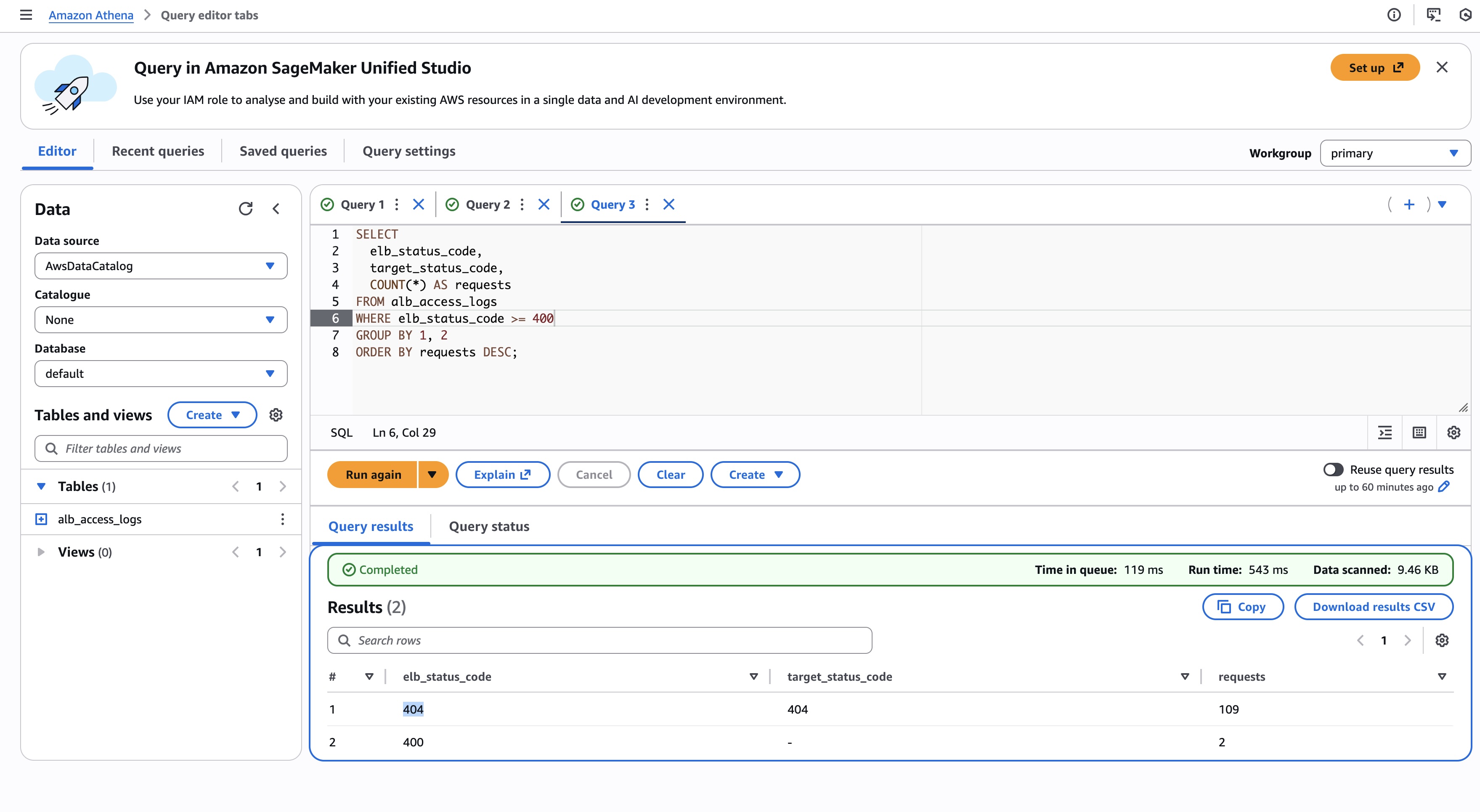 List error greater than or equal to 400